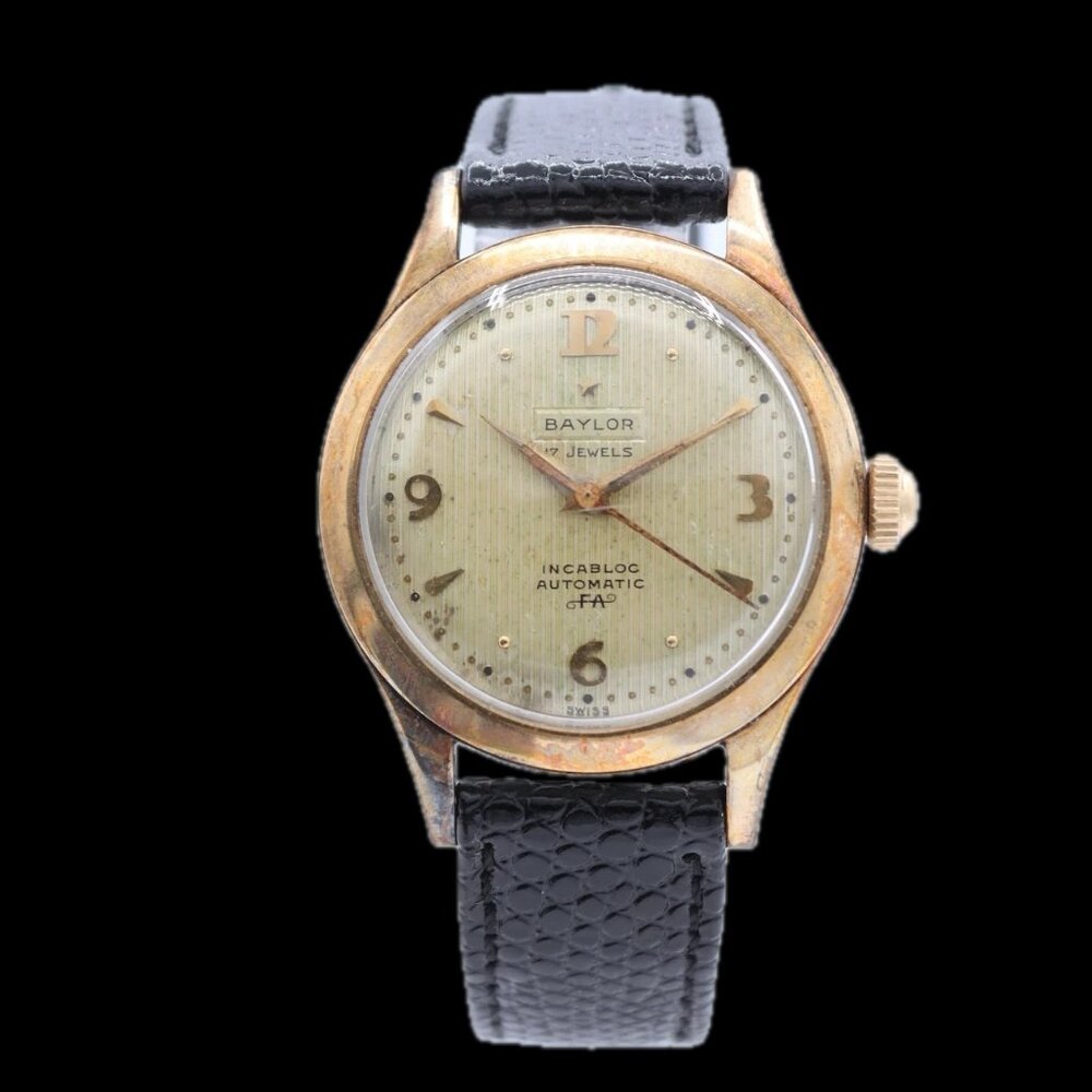 Vintage 33mm Baylor FA Men's Automatic Wristwatch AS 1861 Swiss Gold Capped
